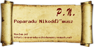 Poparadu Nikodémusz névjegykártya